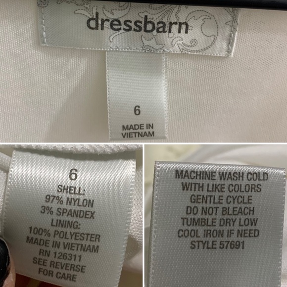 DRESSBARN Cream Lace Knit Dress Size 6 - Picture 15 of 15